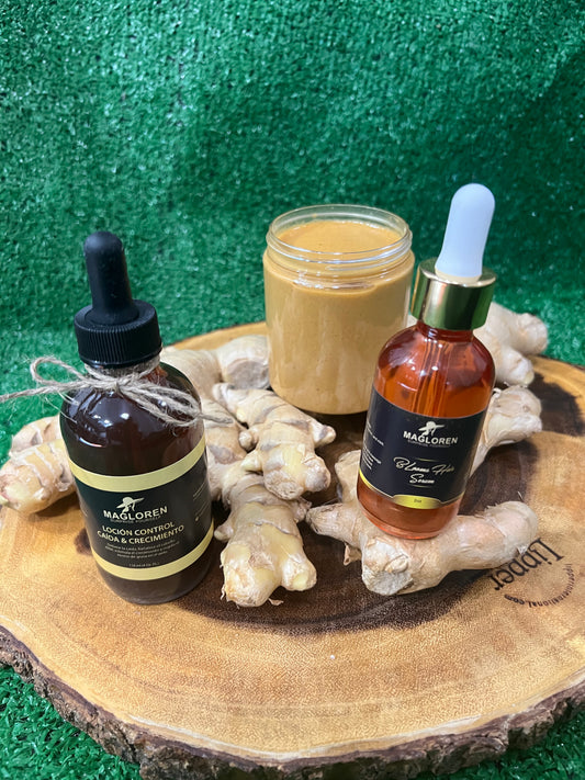 Mascarilla prepoo + blooms hair serum + Locion control caída .