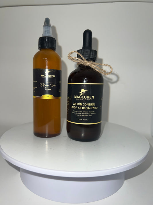 Gotero loción control caída + blooms hair serum